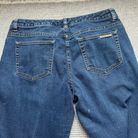Michael Kors Skinny Jeans Size 8 Gold metal logo bar on back pocket - Picture 3 of 5